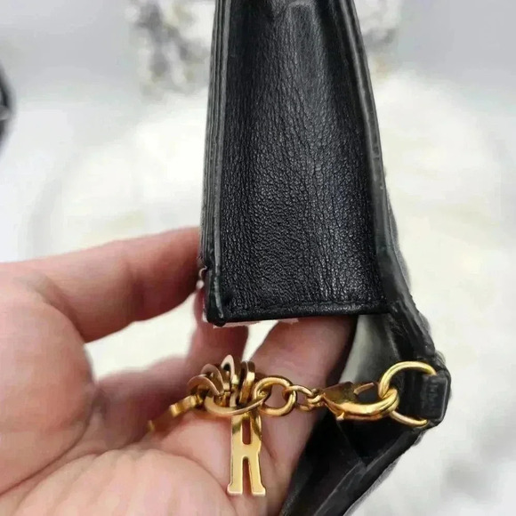 Dior Black Leather Studded Flap Card Holder - Picture 13 of 16